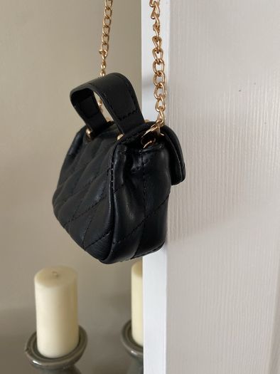 Cute Small Quilted black cross over bag
