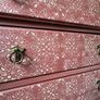 Pink solid wood vintage chest of drawers Image 2