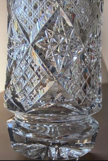 Huge Vintage Very Heavy Crystal Floor Vase 45cm
