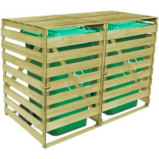 Double Wheelie Bin Shed 240 L Impregnated Wood