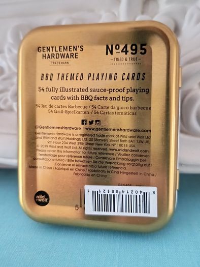 Campfire Sauce Proof BBQ Playing Cards Gentlemen's Hardware No 495 Brand New