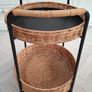 IKEA LUBBAN Trolley table with storage, rattan/anthracite Image 2