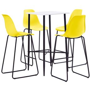5 Piece Bar Set Plastic Yellow