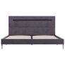 Bed Frame with LED Grey Fabric 135x190 cm Image 4