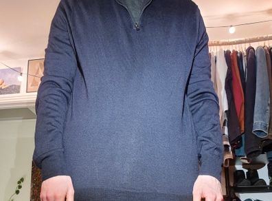 Hackett London Merino & Silk Half-Zip Jumper