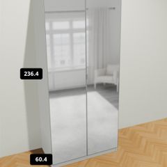 IKEA White PAX Wardrobe with Mirror
