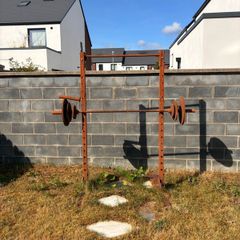 Squat Rack, Barbell & Weight Plates