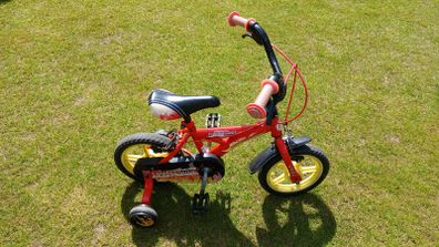 Fire Rescue 12 Inch Frame Red Toddler Bike with Stabilisers