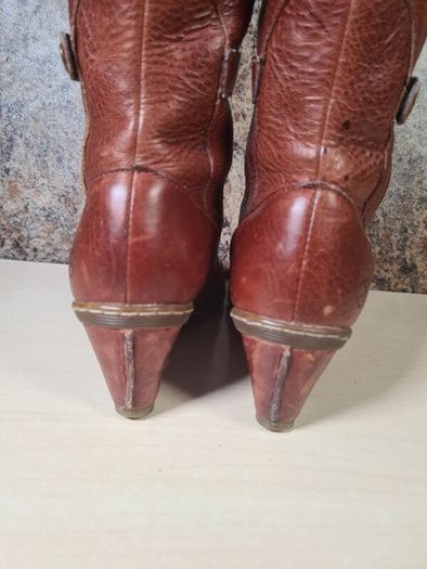 Vintage womens Dr Martens 11436 brown leather heeled riding boots knee high Size Uk 4 EU 37