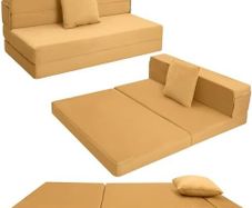 Folding Mattress Double, High Density Foam Fold Out Sofa Chair Z Bed, Foldable Floor Futon Mattress