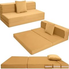 Folding Mattress Double, High Density Foam Fold Out Sofa Chair Z Bed, Foldable Floor Futon Mattress