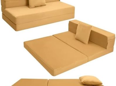 Folding Mattress Double, High Density Foam Fold Out Sofa Chair Z Bed, Foldable Floor Futon Mattress