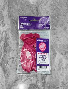 New Happy Birthday Pink Balloons (Pack of 6)
