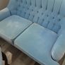 Antique Dutch blue buttoned sofa immaculate with 4 cushions to match Image 5