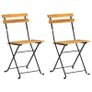 Folding Garden Chairs 2 pcs Steel and Solid Acacia Wood Image 4