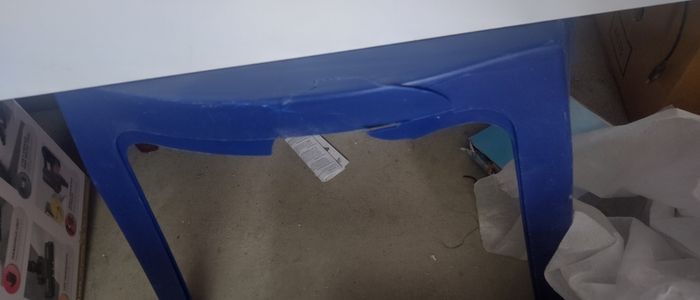 Blue plastic table . please read description