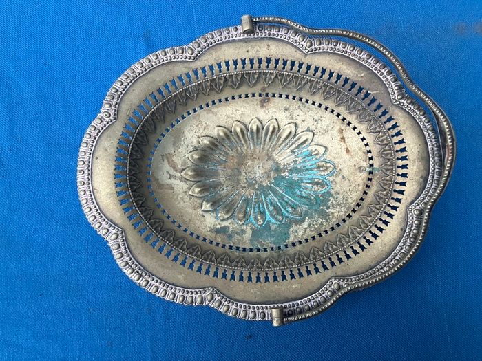 Brass and silver plate dish
