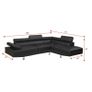 Modern 262cm Corner Chaise Sofa  PU Leather & Velvet Options Image 5