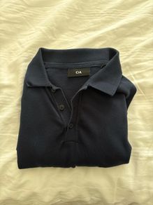 Mens Navy Long Sleeve Polo Shirt