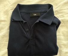 Mens Navy Long Sleeve Polo Shirt