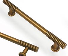 10 Pack Antique Brass Cabinet Pulls 5 Inch(128mm) Hole Centers Kitchen Cabinet Handles Solid Zinc Alloy Cabinet Hardware Drawer Pulls