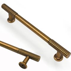 10 Pack Antique Brass Cabinet Pulls 5 Inch(128mm) Hole Centers Kitchen Cabinet Handles Solid Zinc Alloy Cabinet Hardware Drawer Pulls