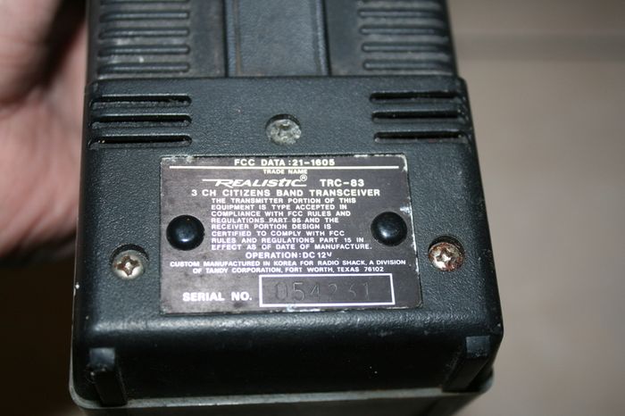 Realistic TRC-83 3-Channel Transceiver - Cat. No. 21-1605
