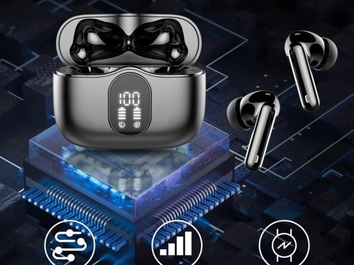 Wireless Earbuds, Bluetooth 5.3 Headphones In Ear with 4 ENC Noise Cancelling Mic, Btootos New Bluetooth Earbuds Mini Deep Bass Stereo Sound, 36H Playtime LED Display Wireless Earphones IP7 Waterproof (FREE POSTAGE)
