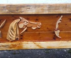 Rustic Horse Head Woodart display