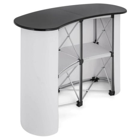 51x38.5 Inch Portable Pop Up Trade Show Display Exhibition Counter Promotion Podium Table Stand Booth with Wall Carry Bags