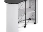 51x38.5 Inch Portable Pop Up Trade Show Display Exhibition Counter Promotion Podium Table Stand Booth with Wall Carry Bags