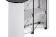 51x38.5 Inch Portable Pop Up Trade Show Display Exhibition Counter Promotion Podium Table Stand Booth with Wall Carry Bags