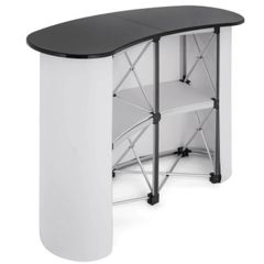 51x38.5 Inch Portable Pop Up Trade Show Display Exhibition Counter Promotion Podium Table Stand Booth with Wall Carry Bags