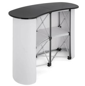 51x38.5 Inch Portable Pop Up Trade Show Display Exhibition Counter Promotion Podium Table Stand Booth with Wall Carry Bags