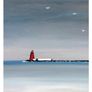 Blue Day Poolbeg Lighthouse, Dublin, A6 framed print by artist Helen Mathews Image 2