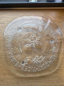Vintage Pukeberg Glass Cheese Platter Tray by Eva Englund Mid Century Scandinavian