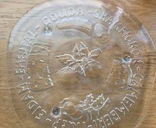 Vintage Pukeberg Glass Cheese Platter Tray by Eva Englund Mid Century Scandinavian