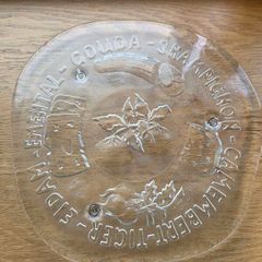 Vintage Pukeberg Glass Cheese Platter Tray by Eva Englund Mid Century Scandinavian