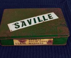 Saville  Tin Box Of Copper Washers  ( mixed )
