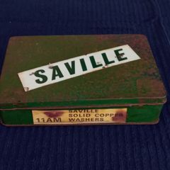 Saville  Tin Box Of Copper Washers  ( mixed )