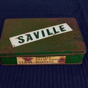 Saville  Tin Box Of Copper Washers  ( mixed )