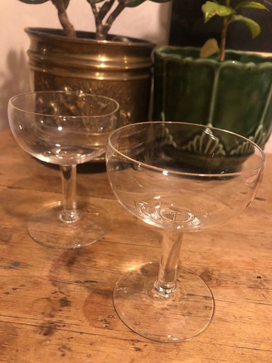vintage crystal champagne glasses coupes  x3