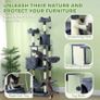 206cm Cat Tree, Multi-Level Cat Tower with Scratching Posts and Board, Beds, Condos, Platforms, Toy Balls, Dark Grey Image 5