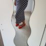 TED BAKER navy white striped red criss cross straps Sz 3 (Fit 10-12UK) Image 9