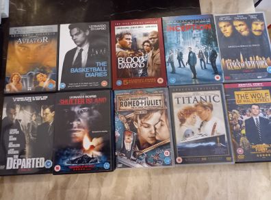 Leonardo Dicaprio Dvd Collection Bundle The Departed Basketball Diaries Inception Etc
