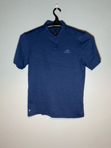 Adidas Mens Navy Polo Neck Short Sleeve T-Shirt Size S