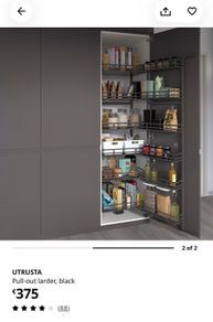 Ikea pantry pull out larder Metod Utrusta black brand new in box