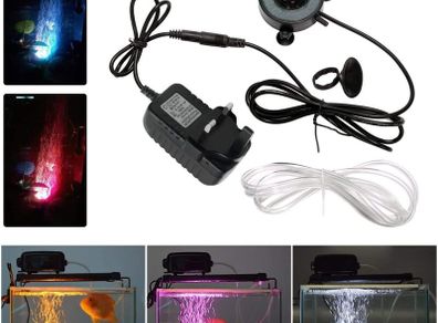 LED Aquarium Fish Tank Air Stone Light,Multi-Colored Bubble Disk for Fish