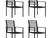 Garden Chairs 4 pcs PVC Rattan Black