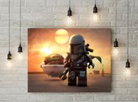 main image for ad Lego star wars the mandalorian baby yoda printed Wall picture 3mm foamex board printed picture on it wall board wall decor wall art picture